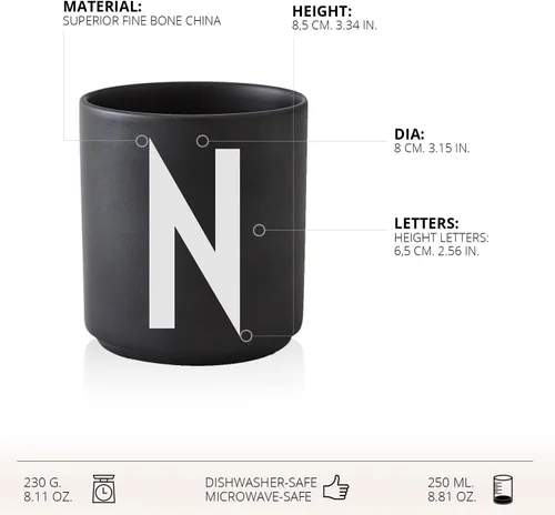 Miniatura 9 de Design Letters Taza de café con inicial A-Z Taza de café de Navidad con monograma para hombres, mujeres, tazas de porcelana de 11 onzas, taza