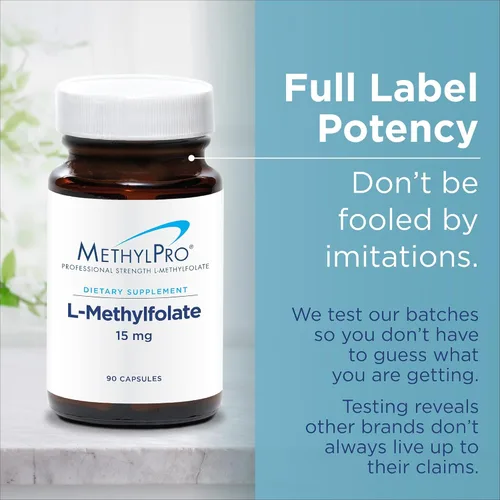 Miniatura 6 de MethylPro L-metilfolato 2.5 mg – L metil folato, suplemento de metilfolato para mujeres y hombres, vitamina B9 metilada (5-MTHF) para la salud