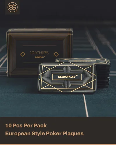 Miniatura 3 de SLOWPLAY Placas rectangulares de fichas de póquer, paquete de 10 unidades, placas profesionales de estilo europeo sin denominación, compuesto