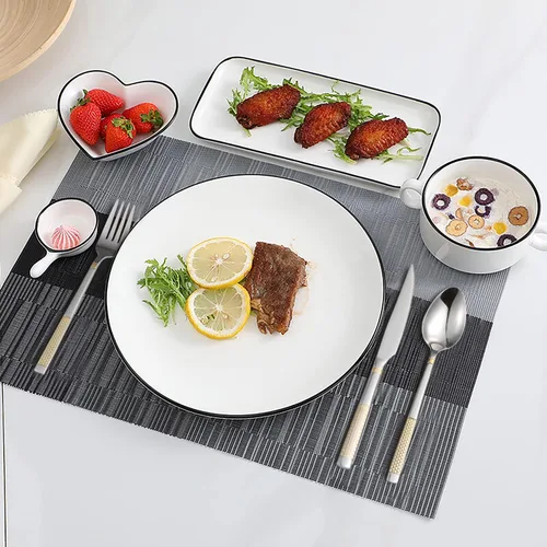 Miniatura 5 de Juego de cubiertos de acero inoxidable de 20 piezas para 4 utensilios de cocina, incluye tenedores, cucharas, cuchillos para el hogar, restaurante