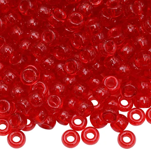 Miniatura 14 de 1000Pcs Cuentas de Pony 9mm Verde Plástico Barril Cuentas de Pony para Collar, Cuentas de Pelo para Trenzas, Cadena de Llavero, Fabricación