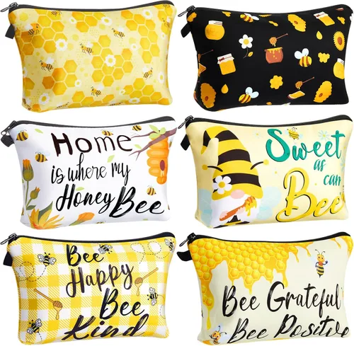 Reginary 6 bolsas de maquillaje, monedero de viaje, bolsa de cosméticos impermeable multifunción con cremallera, bolsa de aseo para lápices,