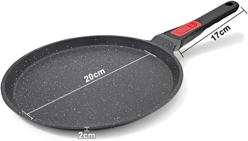 Miniatura 6 de Sartén antiadherente para crepas con mango desmontable, sartén para tortilla Dosa Tawa de aluminio fundido de 8 pulgadas, compatible con inducción