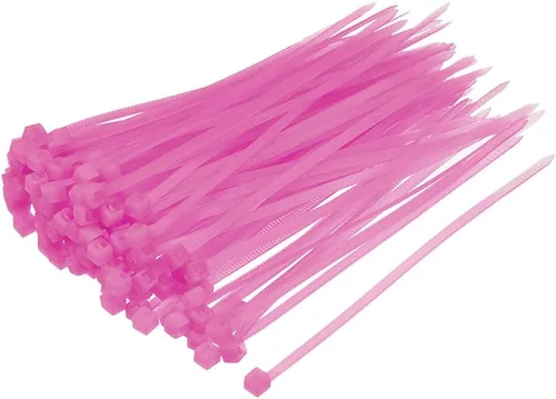 uxcell Bridas para cables de nailon con cierre automático de 4 pulgadas, color rosa, 100 unidades Rosado