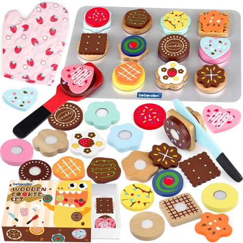 Miniatura 11 de Juegos de alimentos de madera para cocinas de niños pequeños de 3, 4, 5 años, juguetes de simulación de corte, juguetes educativos de madera