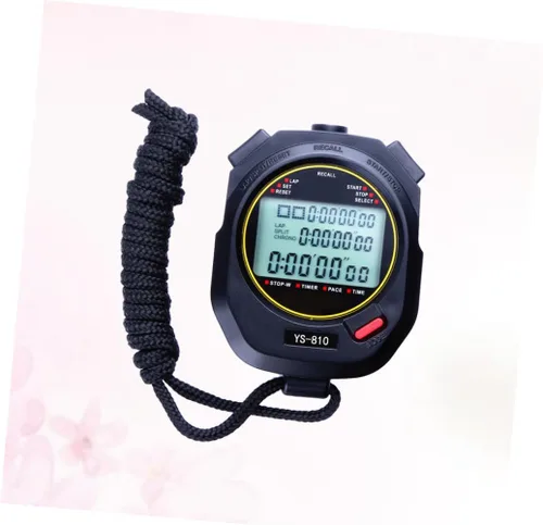 Miniatura 4 de Cronómetro deportivo LCD digital de tres filas con temporizador de cuenta regresiva para correr con funciones de alarma cronógrafo preciso