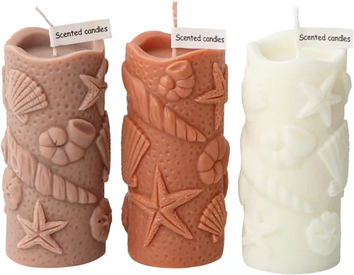 Miniatura 5 de Molde de Vela de Concha Molde de Cilindro de Concha Molde de Pez de Silicona Onda Espiral para Velas - Moldes de Fundición de Resina de Silicona