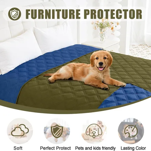 Miniatura 8 de Smiry Funda Manta Impermeable para Cama de Perro de 30x70 pulgadas, Manta Suave Reversible para Mascotas, Lavable a Prueba de Fugas, Protector
