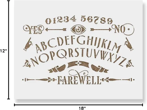 Miniatura 6 de Ouija - Plantilla de plantilla para paredes y manualidades, plantillas reutilizables para pintar en tamaños pequeños y grandes