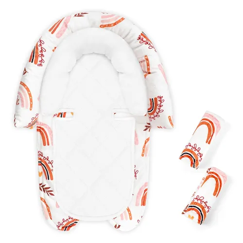 Miniatura 14 de Pea Pod Reposacabezas para Asiento de Coche para Bebés y Recién Nacidos con Fundas para Correas Ultra Suave de Tela de Minky con Puntos para Asiento