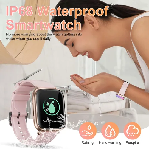 Miniatura 7 de Relojes inteligentes para mujer, contestar/hacer llamadas, reloj de seguimiento de actividad física de 1.83 pulgadas con monitor de frecuencia Negro