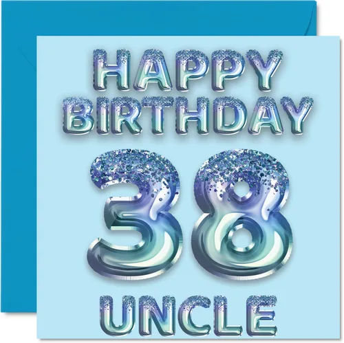 Miniatura 257 de Stuff4 Tarjeta de primer cumpleaños para niños, globo de fiesta con purpurina azul, tarjetas de feliz cumpleaños para niño de 1 año, nieto, hijo, 57