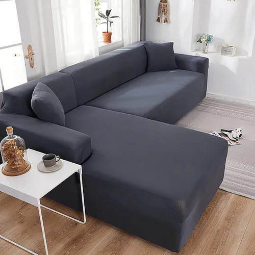 Miniatura 11 de L Shaped Sectional Sofa Covers 2 Pieces, 1+2 Seater High Elastic Super Stretch Couch Covers, All-Inclusive Non-Slip Slipcover Set with Pillowcases