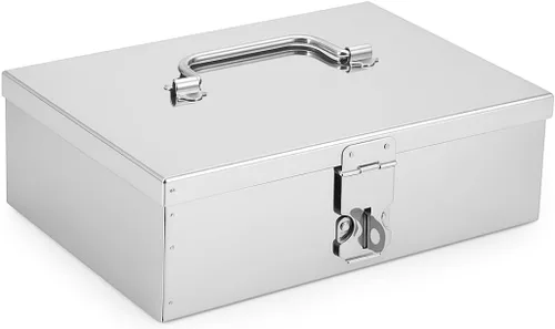 Miniatura 9 de Bin Buddy Caja de almacenamiento de acero para candado, diseño compacto de 7 x 4 x 2 pulgadas, ideal para almacenar joyas, reliquias, pasaportes