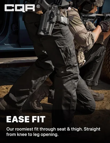 Miniatura 6 de CQR Pantalones tácticos para hombre, resistentes al agua, pantalones cargo Ripstop, ligeros EDC trabajo, senderismo, ropa para exteriores