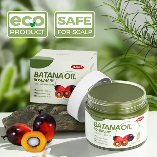 Miniatura 7 de Mixgee Bálsamo de aceite Batana para el crecimiento y grosor del cabello, fórmula natural con batana, aceite de romero y biotina, promueve la salud