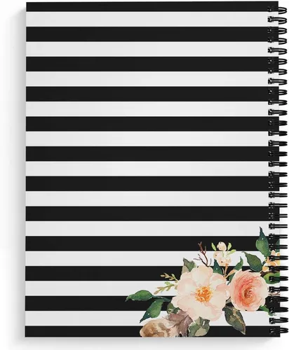 Miniatura 2 de Cuaderno/diario personalizado floral clásico, tapa suave laminada, 120 páginas de su papel seleccionado, coloque espiral plana de alambre.