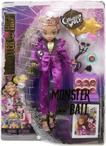 Miniatura 6 de Muñeca Monster High, Clawdeen Wolf en estilo de fiesta de bola de monstruo con accesorios temáticos incluyendo globos