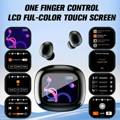 Miniatura 2 de Pantalla táctil invisible pequeños mini auriculares inalámbricos Bluetooth 5.4 discretos auriculares ocultos para el trabajo, auriculares