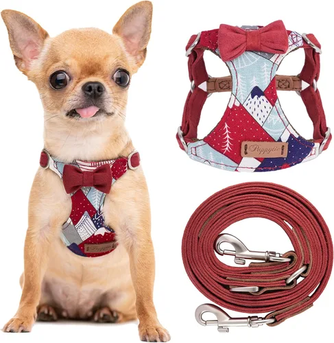 Miniatura 10 de Puppytie Arnés sin tirones para perro, con correa multifunción, pechera suave y ajustable para mascota, no ahorca, chaleco a prueba de escape, rosa
