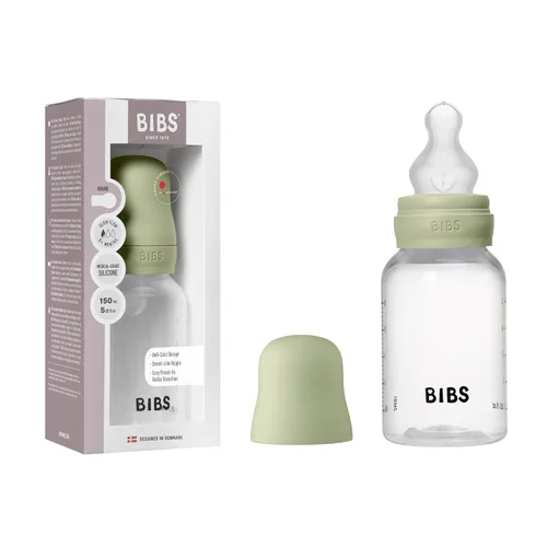 Miniatura 11 de BIBS Biberón para bebé 5 oz / 150 ml de goma natural de látex con pezón - Anti-cólico, libre de BPA, pezón redondo, flujo lento, ligero y fácil