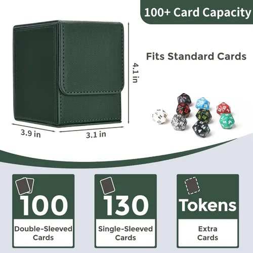 Miniatura 2 de Caja de cubierta MTG con 2 divisores, caja de cubierta Commander de gran capacidad se adapta a más de 100 cartas con manga doble, estuche de cartas