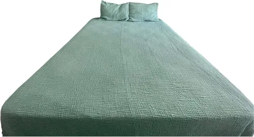 Miniatura 2 de Manta de muselina 100% algodón, colcha de 4 capas, funda de cama suave de muselina de algodón turco, colcha reversible, turquesa