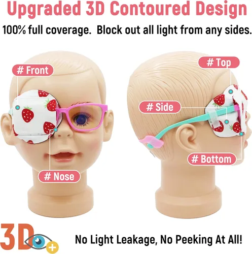 Miniatura 2 de Astropic Parche para ojos de algodón y seda 3D para niños, parche de ojos para niñas para gafas Parche médico para niños con ojo perezoso