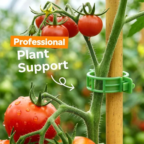 Miniatura 2 de 100 piezas de clips para tomate para plantas trepadoras, clips de soporte de planta de enrejado de plástico para jardín, clips reutilizables