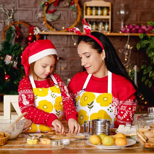 Miniatura 4 de Mommy and Me Apron Set, 2PCS Matching Aprons for Kids and Adults with Pocket, Adjustable Cute Kids Apron for Backing
