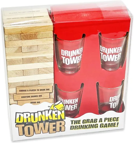 Miniatura 8 de ArtCreativity Juegos de beber en torre para adultos, con 4 vasos y 60 bloques de madera con desafíos, divertidos juegos de fiesta para adultos