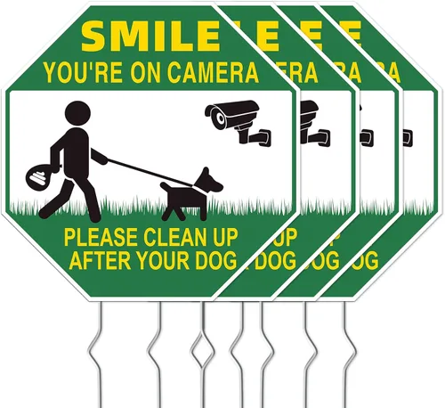 Miniatura 12 de Señales de cuidado con el perro, paquete de 2 carteles de 33x25 cm doble cara, plástico corrugado, estacas de metal en H, señales de perro