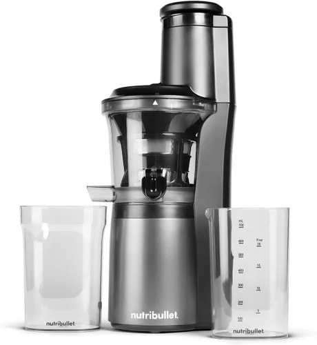 Miniatura 2 de nutribullet Exprimidor lento, máquina exprimidora de masticación lenta, negro carbón, NBJ50300, 24 onzas y licuadora personal para batidos, batidos