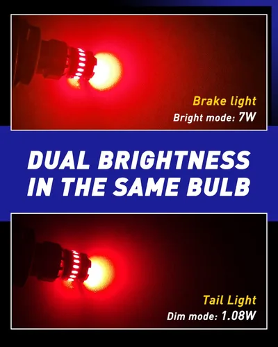 Miniatura 7 de AUTOONE Bombilla LED roja 1157 para luces de freno, bombillas LED BAY15D 2057 2357 7528 para luz trasera, 300% más brillantes, Canbus listas