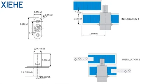 Miniatura 5 de XIEHE 105 - Cerradura de émbolo para puerta corrediza con 2 llaves (paquete de 4 unidades de 0.7 x 1.2 pulgadas de largo)
