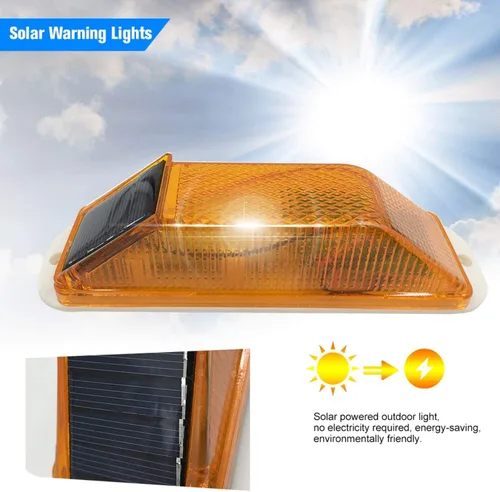 Miniatura 2 de Luz de advertencia estroboscópica solar: Lámpara de advertencia LED sensible de alto brillo impermeable IP65 intermitente faro de barricada Luz Wihte