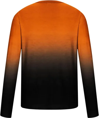 Miniatura 5 de Hombres Gradación Impreso Jersey Novedad Camiseta Suelta Casual Cuello Redondo Manga Larga Blusa Atlética Tops