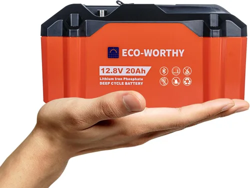 Miniatura 10 de ECO-WORTHY Batería de litio de 12 V, batería recargable de 20 Ah LiFePO4 de iones de litio de fosfato de ciclo profundo con protección BMS