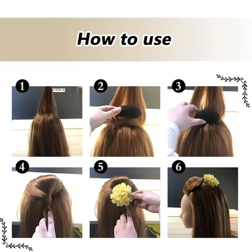 Miniatura 3 de 2 piezas encantadoras inserciones de volumen para el cabello, peine Do Beehive, herramienta para hacer moños, base para el cabello, accesorios