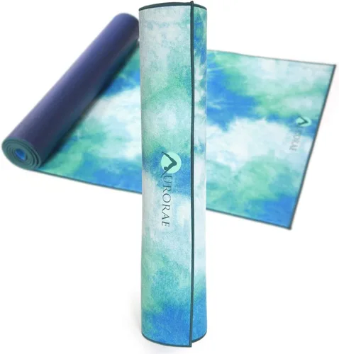 Miniatura 4 de AURORAE Synergy - Esterilla de yoga caliente 2 en 1 con toalla de microfibra antideslizante integrada. No se resbala, sin amontonamiento/olor, MAREA