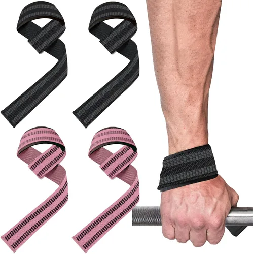 Miniatura 14 de Paquete de 4 correas de levantamiento para levantamiento de pesas, correas de elevación para entrenamiento de fuerza en el gimnasio, peso muerto