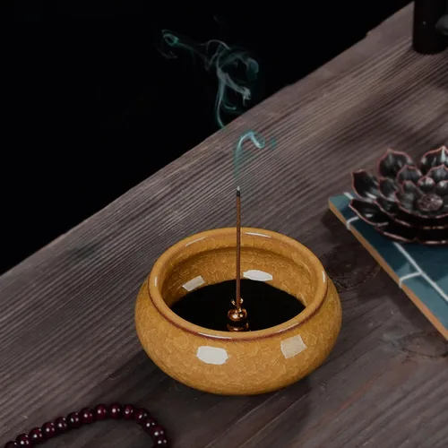 Miniatura 4 de Quemador de incienso de cerámica, quemador de incienso para meditación, decoración zen, herramientas de meditación, herramientas de yoga, con 3