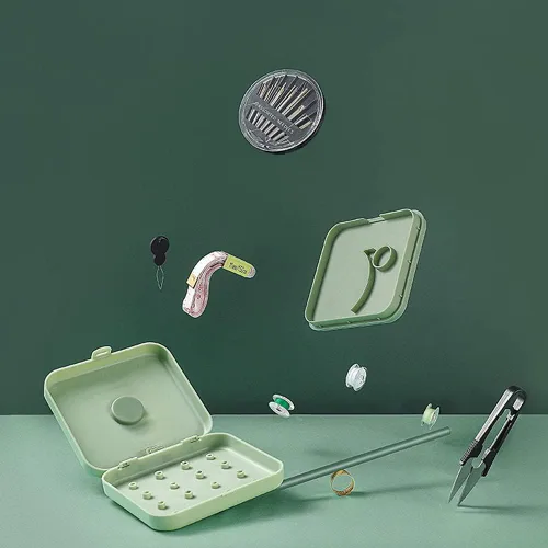 Miniatura 4 de Kit de costura pequeño de viaje, Mini kits de costura con caja de almacenamiento, regalos para adultos, principiantes, fácil de bordar con hilo