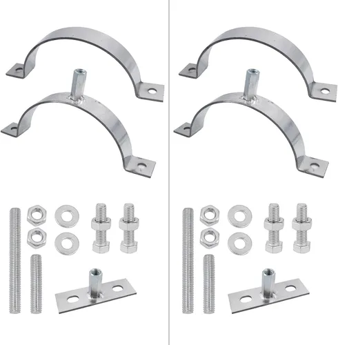 Miniatura 6 de 2 soportes de tubo ajustables resistentes de 4 pulgadas, colgador de tubo de anillo de acero galvanizado, abrazadera de soporte de tubo, correa