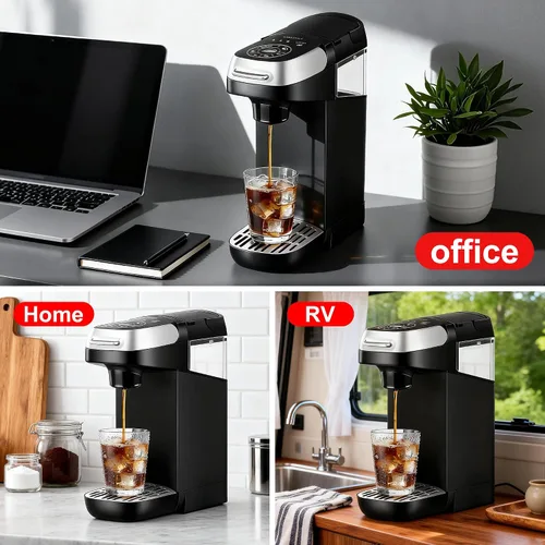 Miniatura 9 de Cafetera pequeña de una sola porción para K Cup y café molido, café rápido de una taza, 6 a 12 oz. Tamaños de preparación, máquina con recordatorio