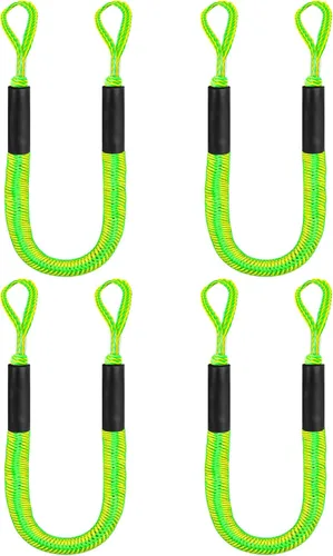 Miniatura 9 de Líneas de muelle elástico para lancha, amortiguador, cuerda de amarre, accesorios de barco de 4 a 5.5 pies, paquete de 4 (negro)