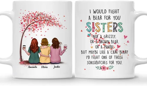 Miniatura 15 de Gossby - Taza de café personalizada para mujer, 2 unidades, con nombres personalizados Taza personalizada para dos mujeres, taza de café