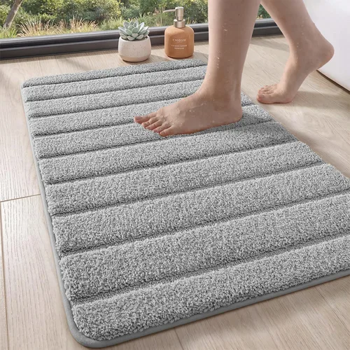 Miniatura 20 de DEXI Tapetes de baño de microfibra absorbente de 17 x 30 pulgadas, secado rápido, lavables con respaldo antideslizante para suelo de ducha