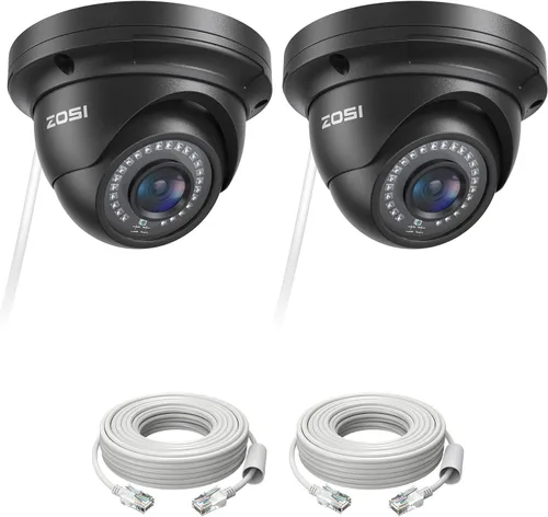 Miniatura 9 de ZOSI Paquete de 4 cámaras POE de seguridad complementarias 3K de 5MP con cable, cámara IP para interiores y exteriores de 2880 x 1620, visión