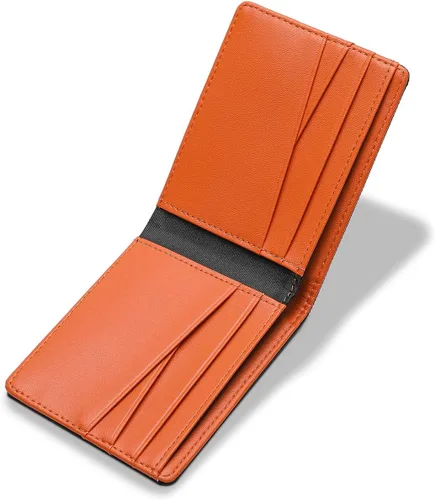 Miniatura 6 de Lanyani Cartera Minimalista de Tela con Doble Pliegue y Bloqueo RFID